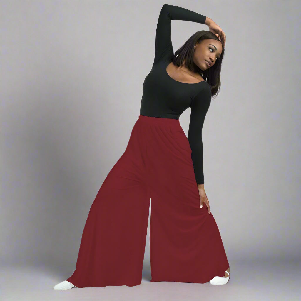 Flowy Split Hem Wide Leg Palazzo Pants