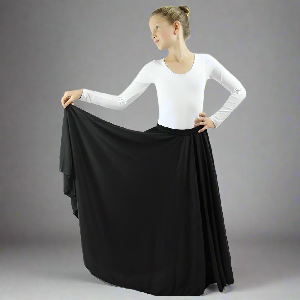 Child Long Full Length Dance Skirt