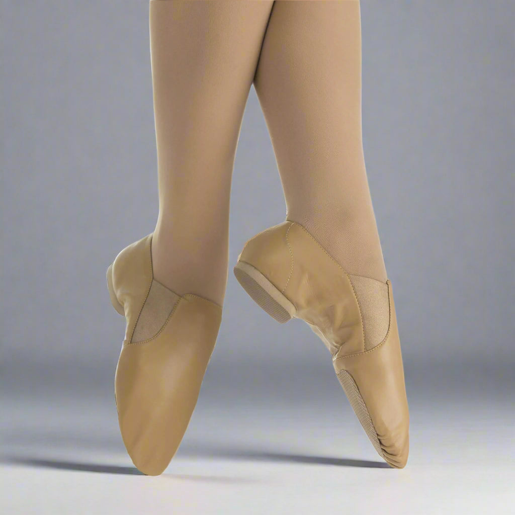Danzcue Adult Dance Leather Jazz Bootie Shoes