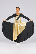 Girls' Metallic Asymmetrical Sleeveless Praise Dance Tunic