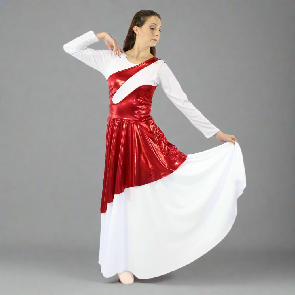 Metallic Asymmetrical Sleeveless Dance Tunic (dress not included)