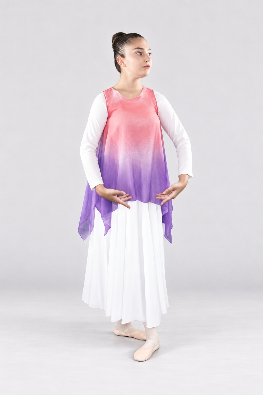 Child Watercolor Sleeveless Chiffon Tunic