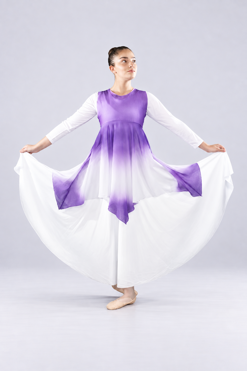 Child Watercolor Ombre Chiffon Dance Tunic