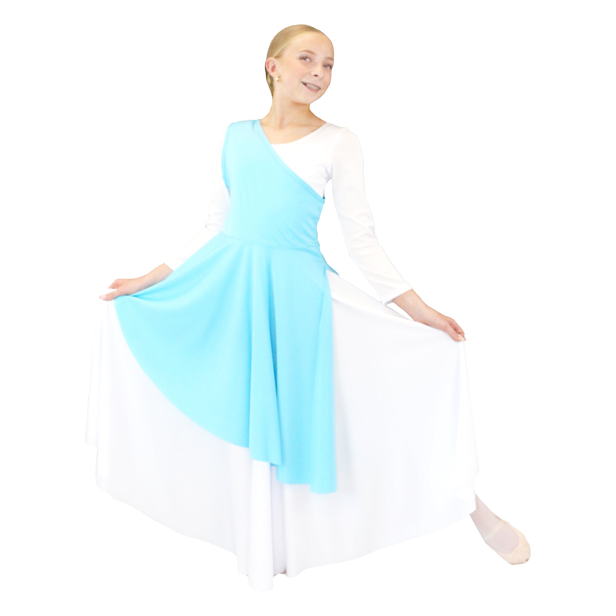 Child Diagonal Cut Flowy Dance Tunic (dress not included)