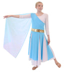 Child Metallic Chest Chiffon Overlay Dance Top (dress not included)