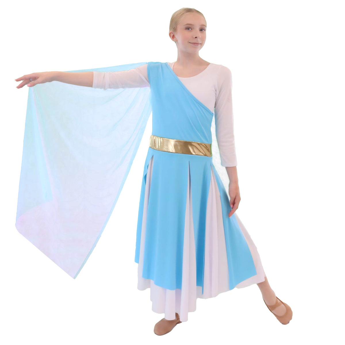 Child Flowing Elegant Asymmetrical Dance Tunic (dress not included)