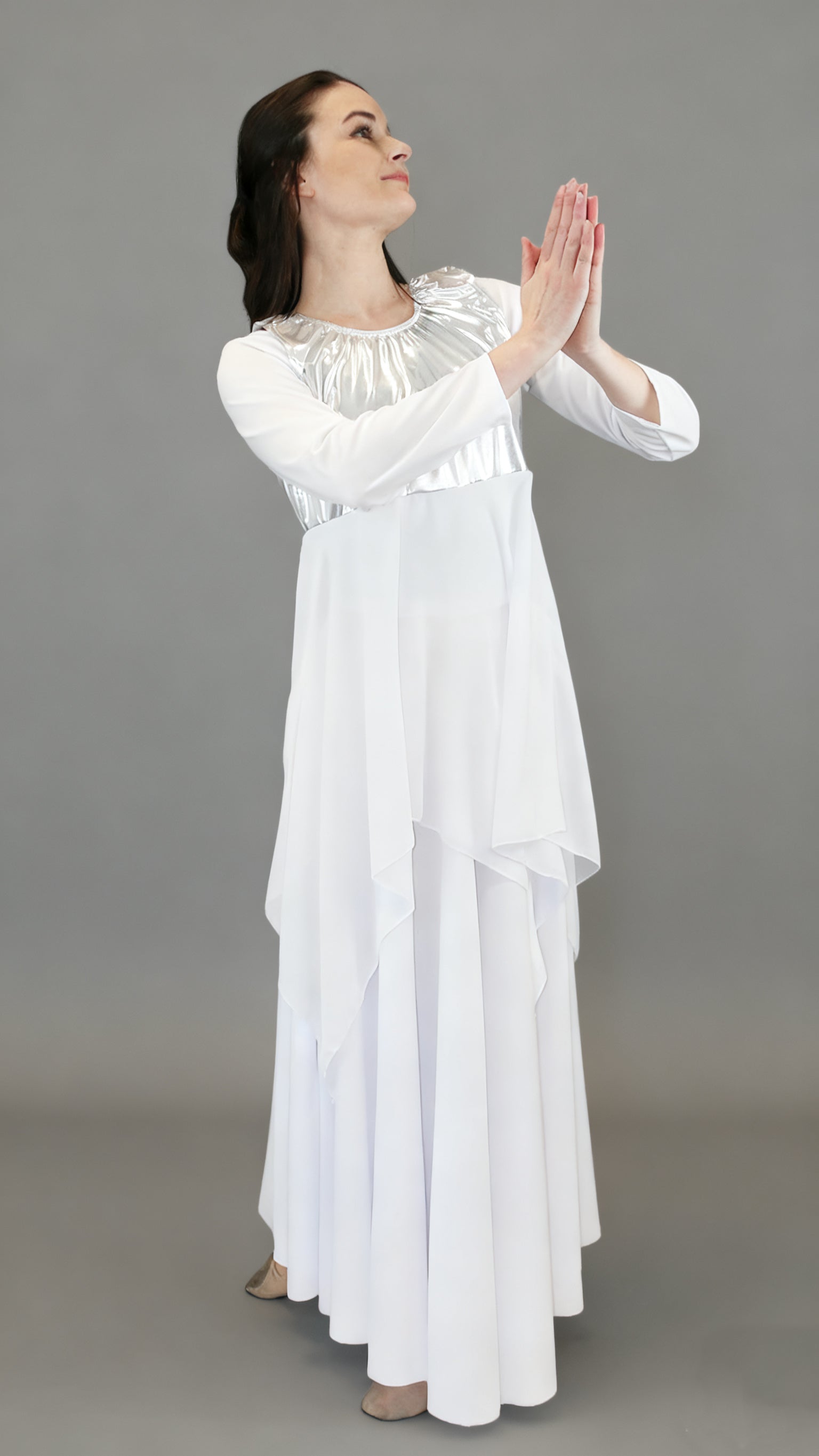 Danzcue Women's Sleeveless Metallic Patchwork Liturgical Dance Tunic