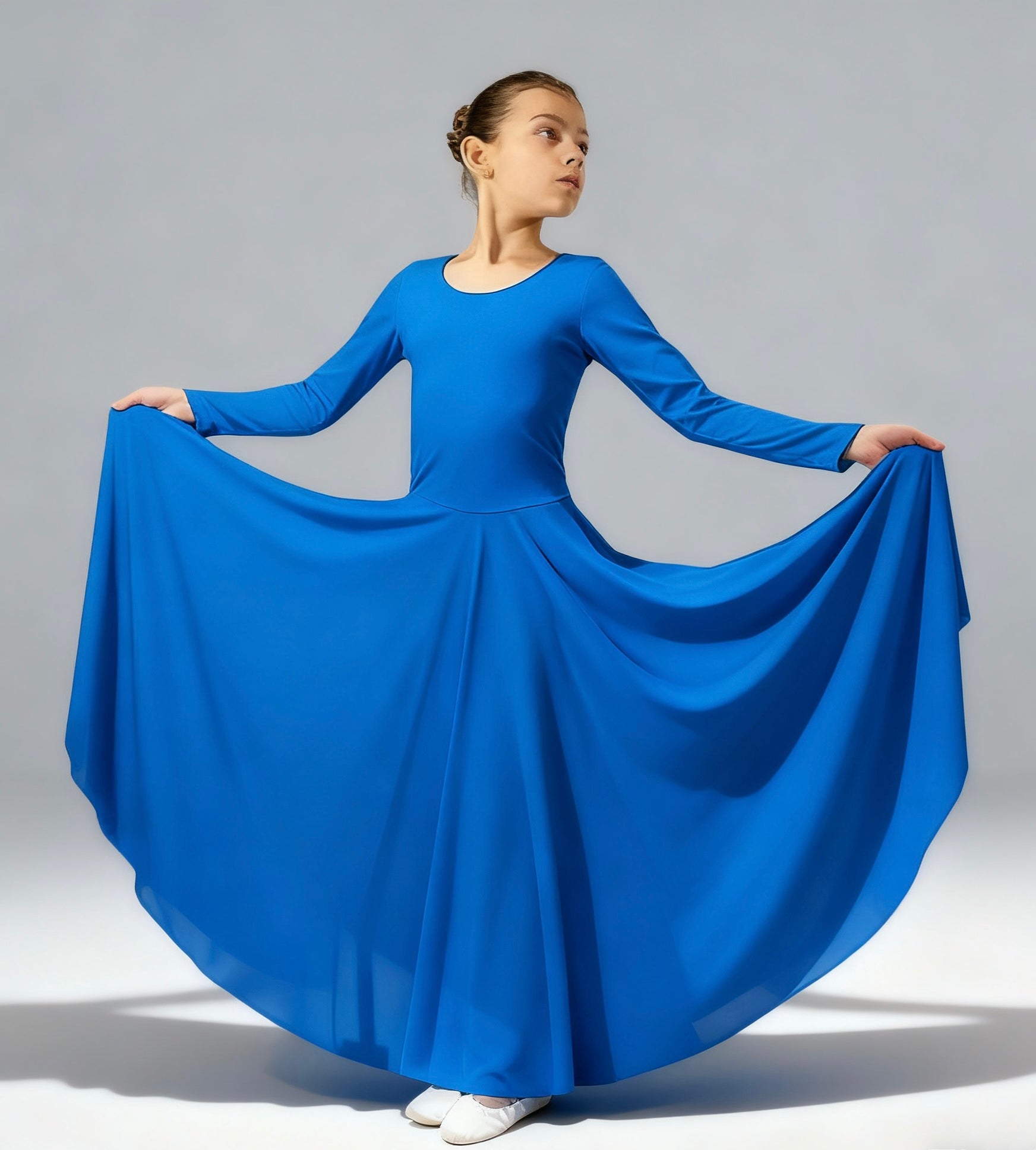 Child Solid Long Dance Dress