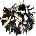 6-Inch Metallic Cheerleading Pom-Poms with Baton Handles (Pair)