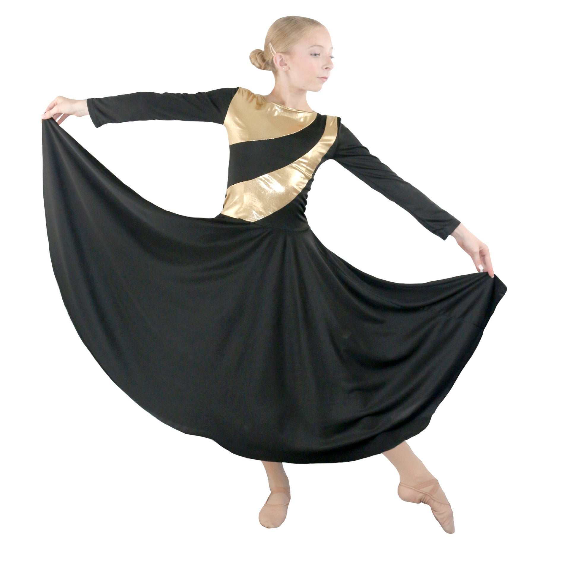 flowy dance dress Child Two-Tone Spliced Size:US 7.5 / EU 38.5 Latest dress design idea this praise dance dress holiday maternity dress