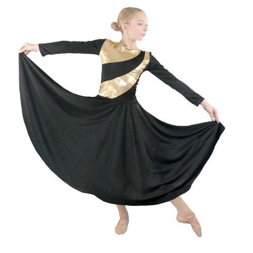 Child Two-Tone Spliced Flowy Dance Dress