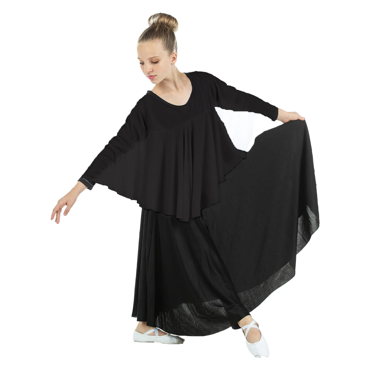 Child Layered Flowy Long Sleeve Pullover (black dress not included)