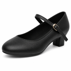 White Mary Jane Block Heel Dance Shoes