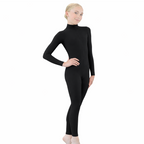 Danzcue Girls Long Sleeve Unitard Bodysuit – Turtle Neck Full Body Dance Jumpsuit