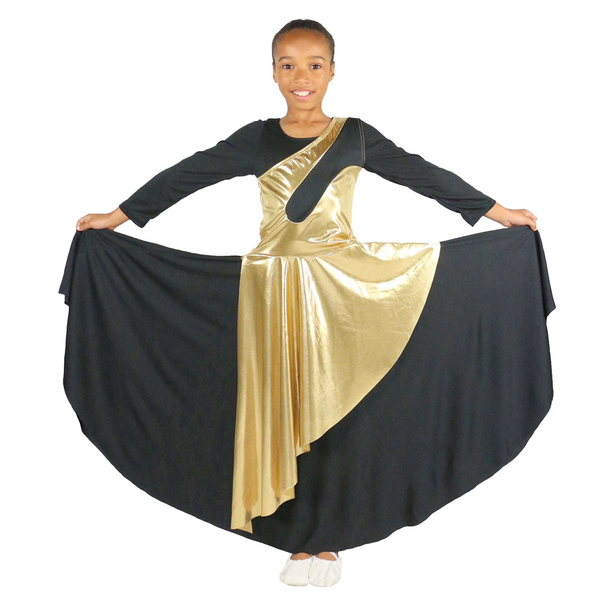 Child Metallic Asymmetrical Sleeveless Dance Tunic (dress not included)