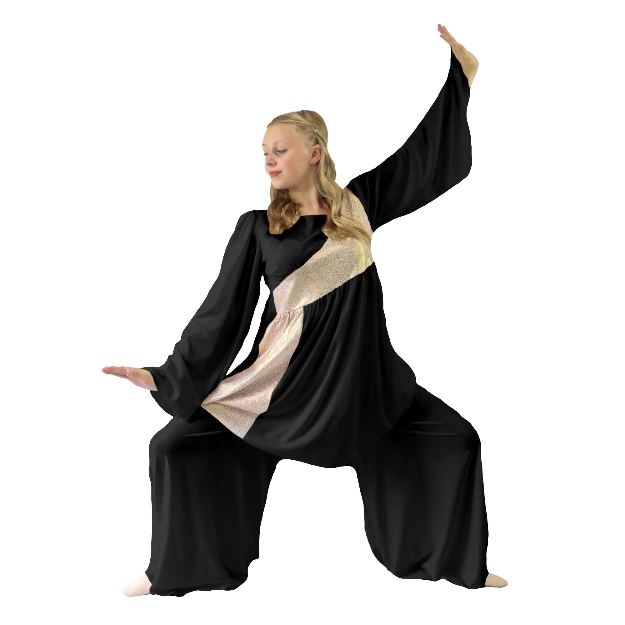 Child Flared Sleeve Sequin Dance Tunic