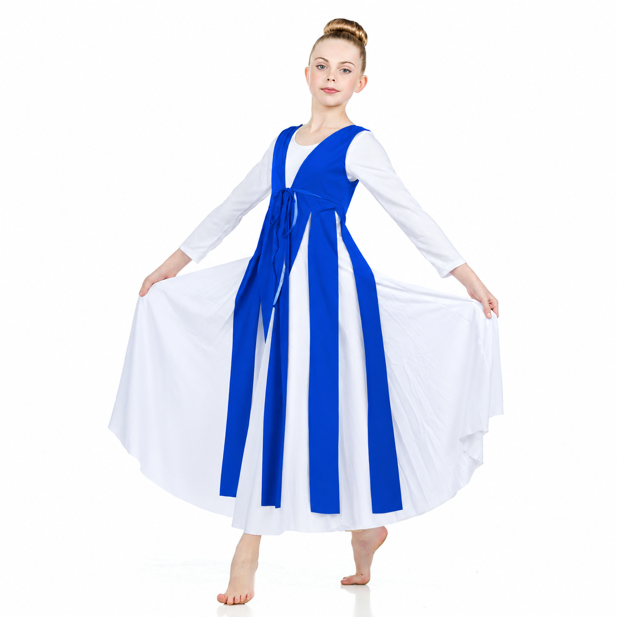 Child Front Tie Split Sleeveless Tunic (dress not included)