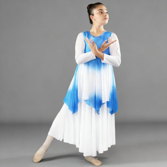 Child Watercolor Ombre Chiffon Dance Tunic (dress not included)
