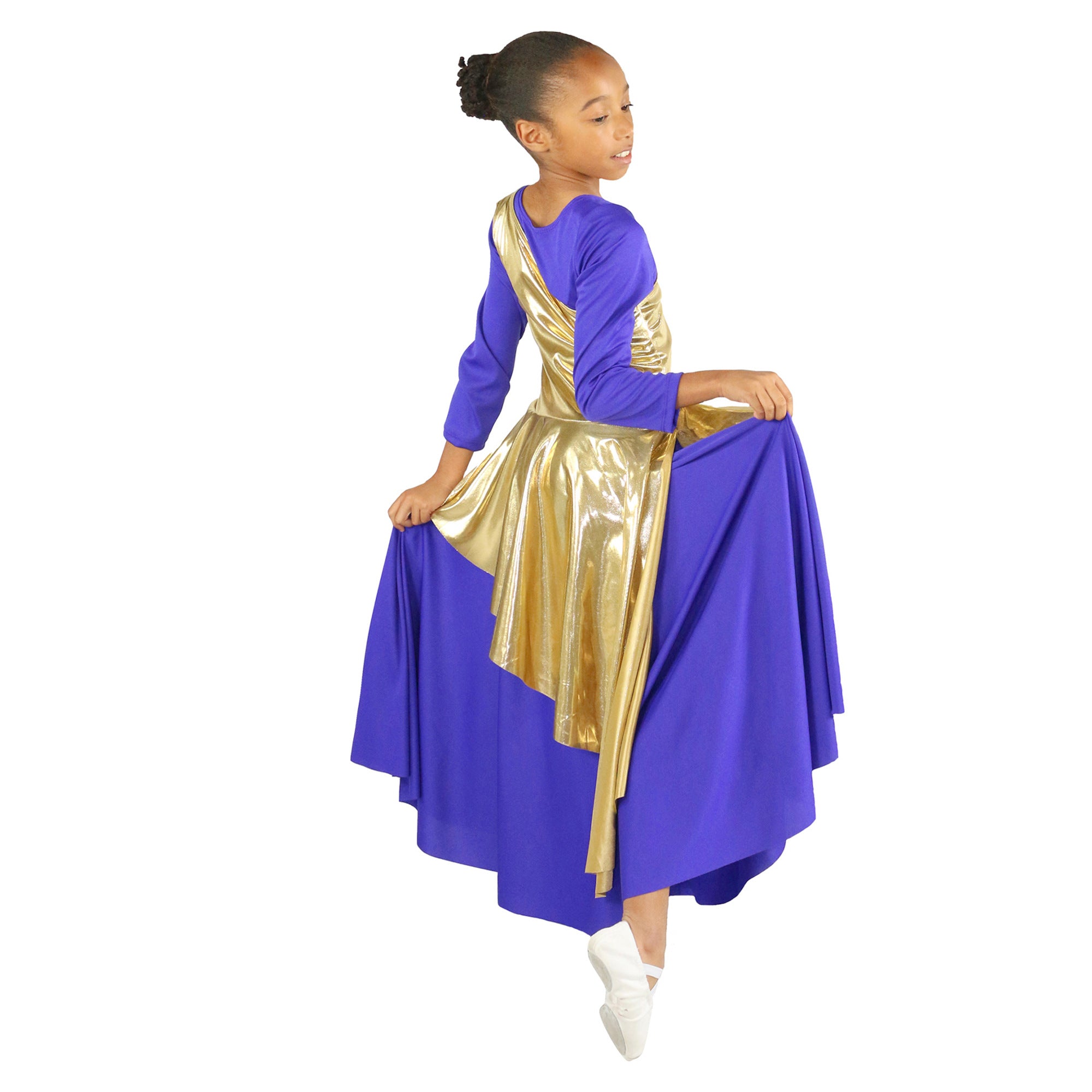 Child Metallic Asymmetrical Sleeveless Dance Tunic (dress not included)