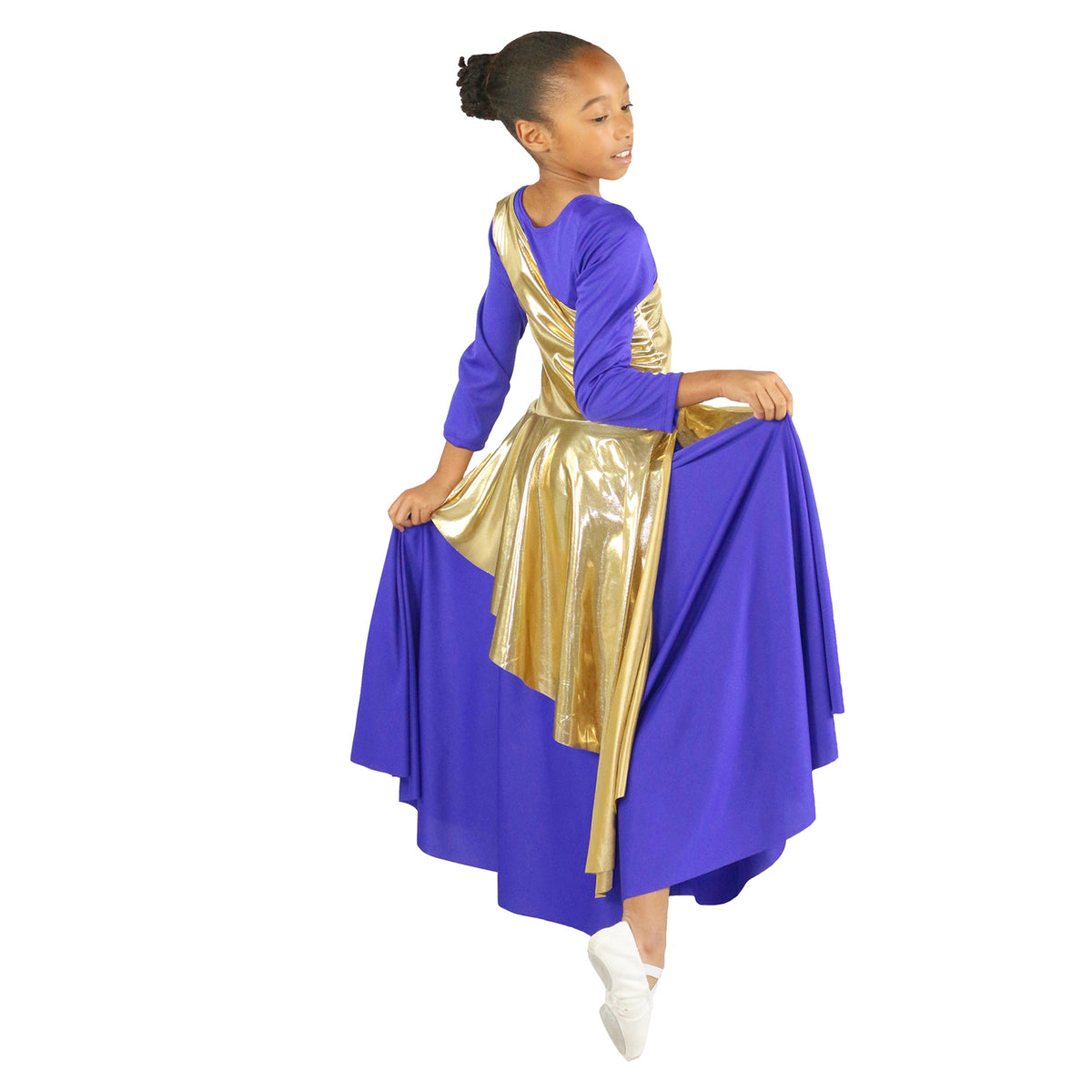 Child Metallic Asymmetrical Sleeveless Dance Tunic (dress not included)