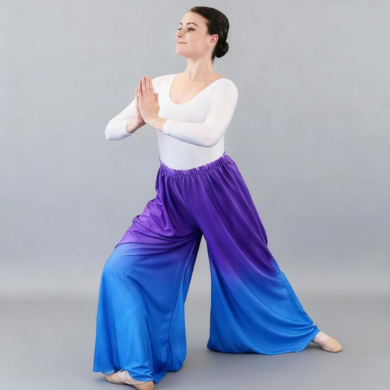 Ombre Gradient Wide Leg Dance Pants