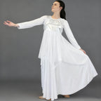 Metallic Chest Chiffon Overlay Dance Tunic (dress not included)