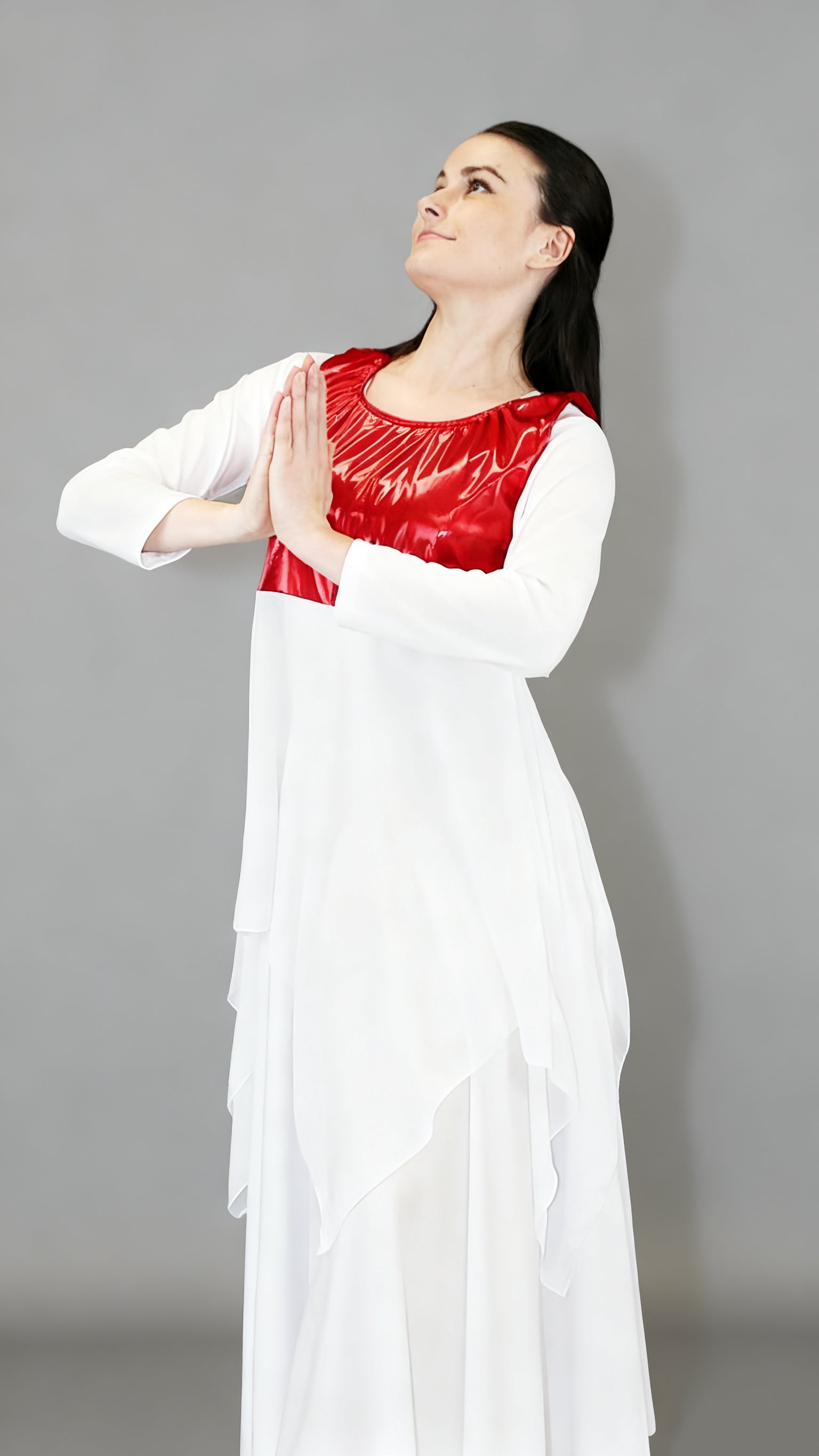 Danzcue Women's Sleeveless Metallic Patchwork Liturgical Dance Tunic