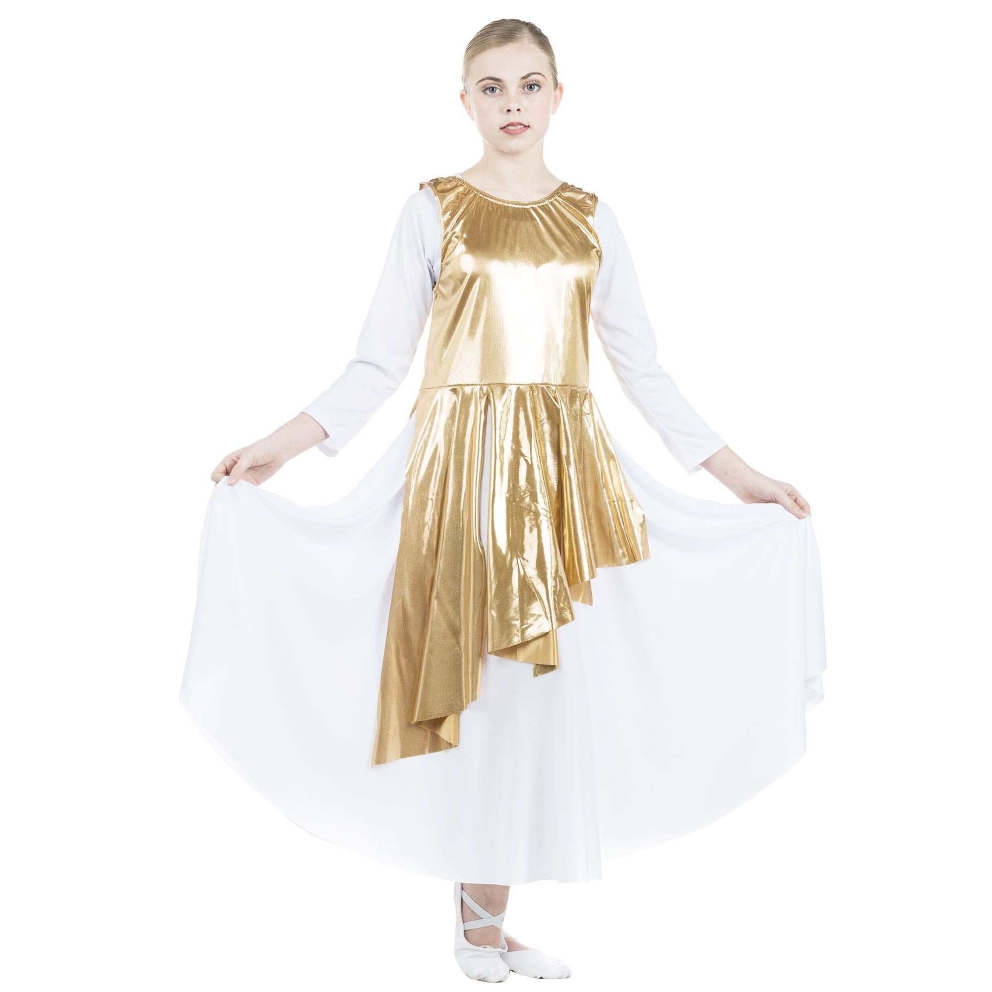 Child Asymmetrical Metallic Tunic (dress not included)