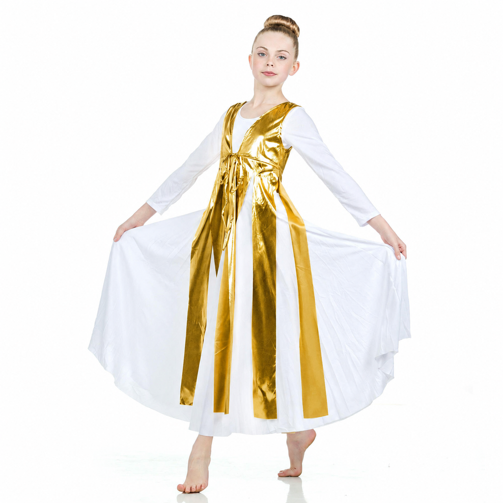 Child Split Shiny Metallic Streamer Tunic (dress not included)