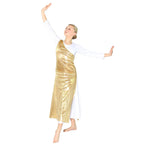 Child Diagonal Metallic Panel Dance Tunic (white dress not included)