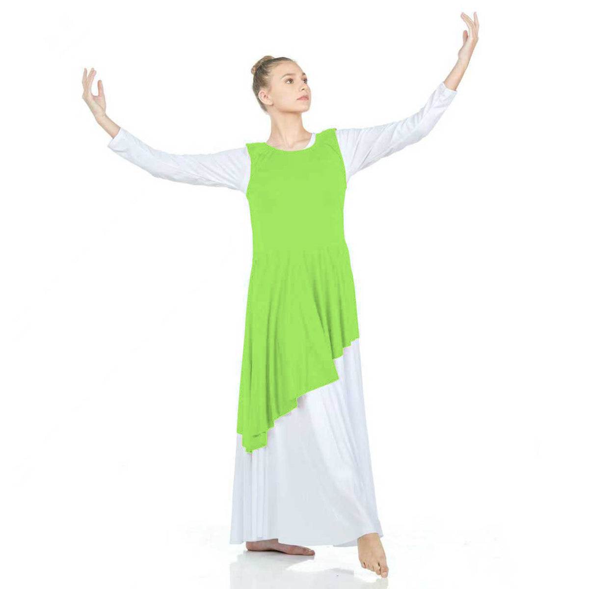 Asymmetric Hem Sleeveless Tunic (white dress not included)