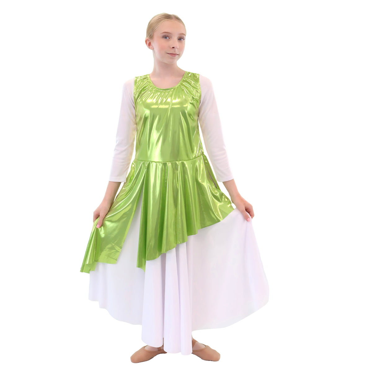 Child Asymmetrical Metallic Tunic (dress not included)