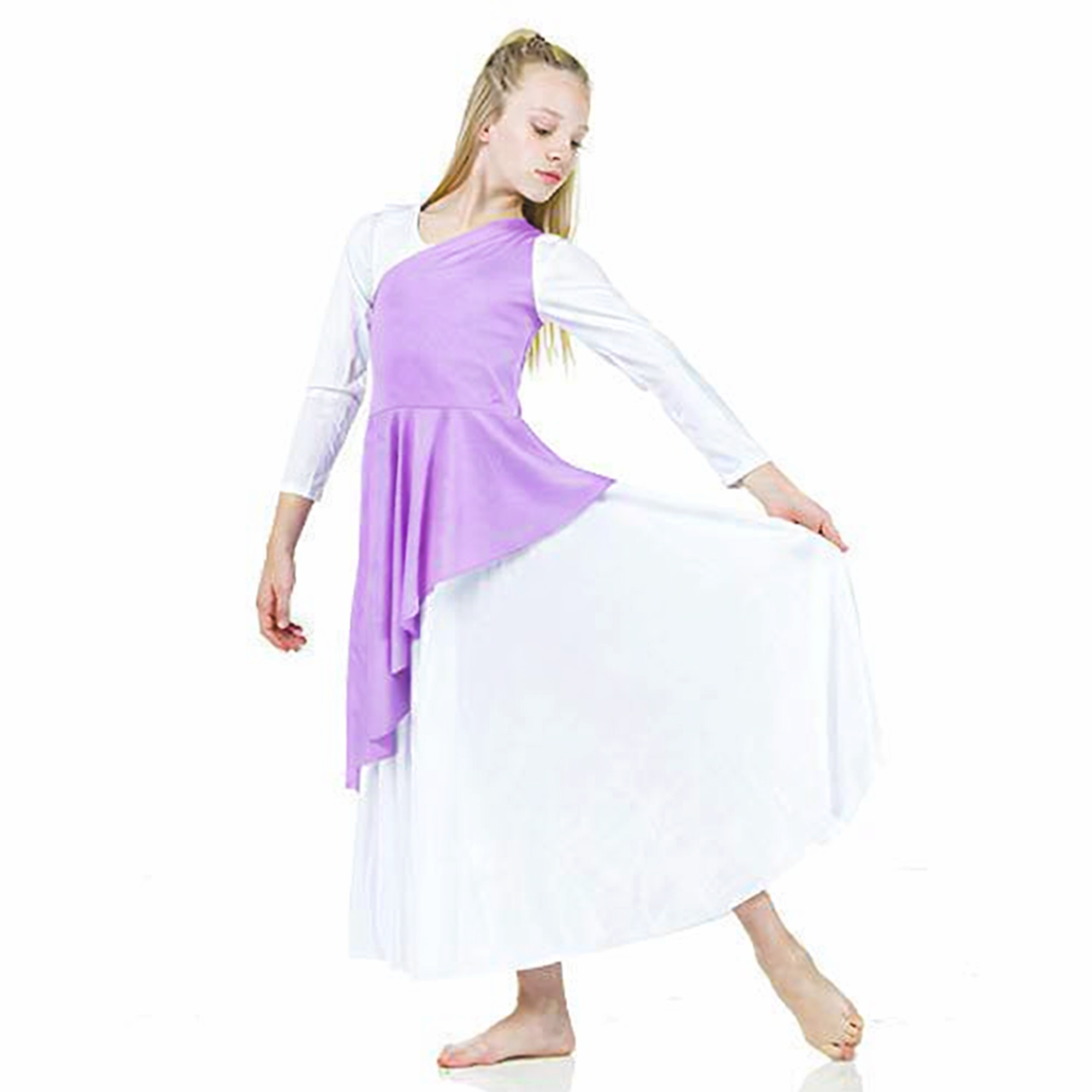 Child Diagonal Cut Flowy Dance Tunic (dress not included)