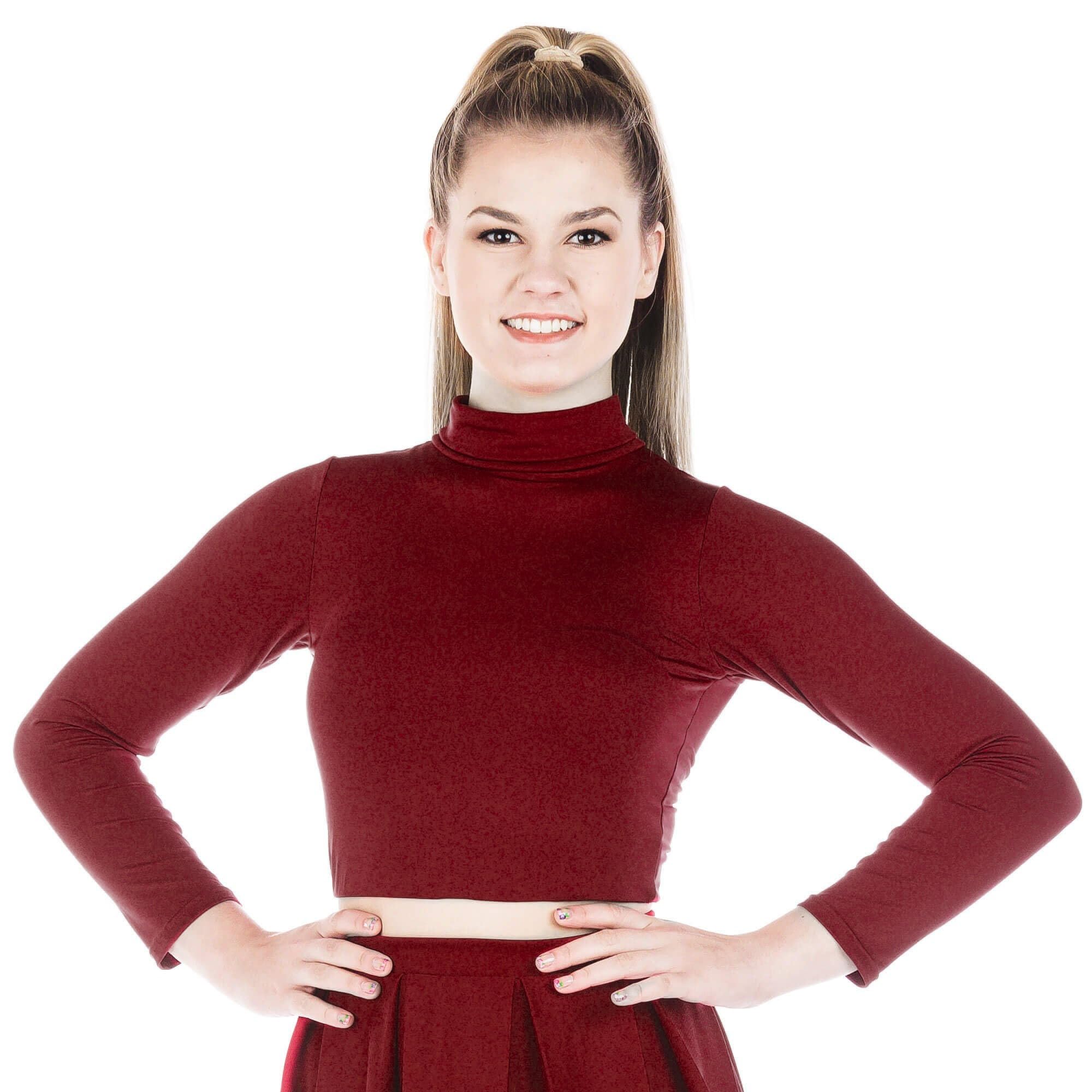 Turtleneck Long Sleeve Dance Crop Top