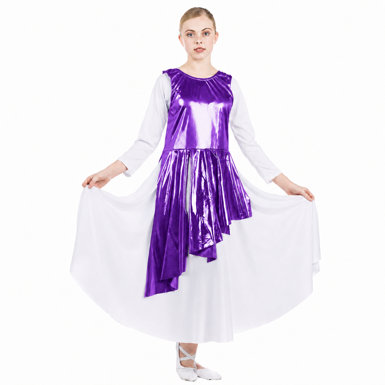 Child Asymmetrical Metallic Tunic (dress not included)