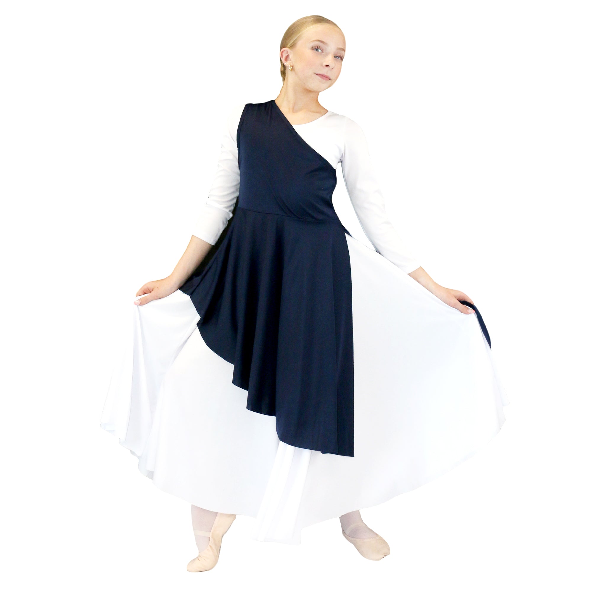 Child Diagonal Cut Flowy Dance Tunic (dress not included)