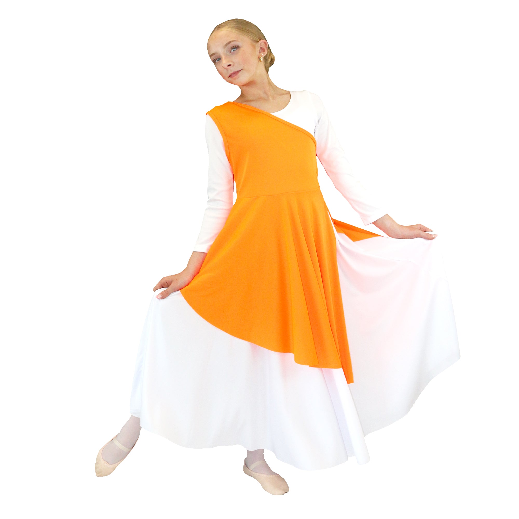 Child Diagonal Cut Flowy Dance Tunic (dress not included)