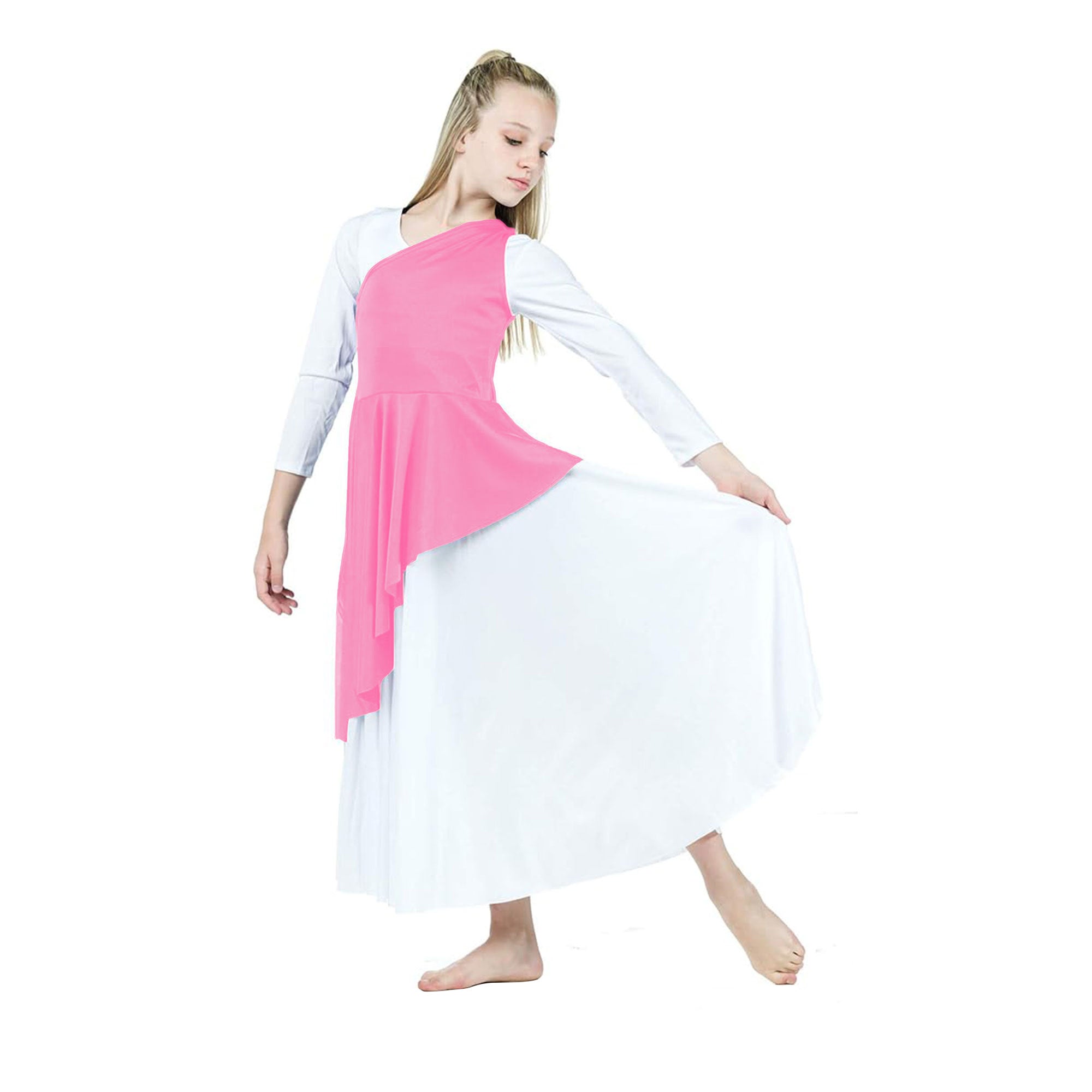 Child Diagonal Cut Flowy Dance Tunic (dress not included)