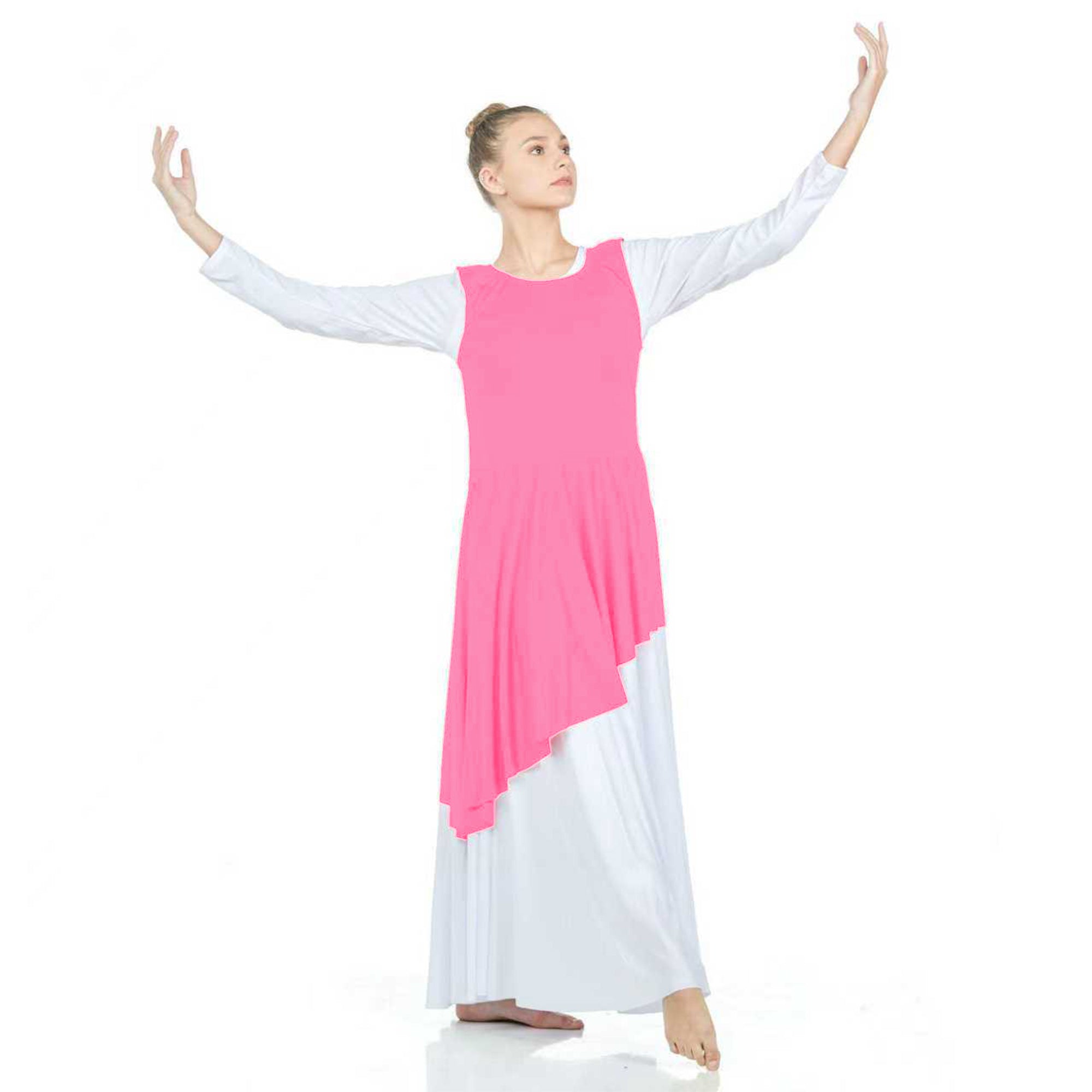 Asymmetric Hem Sleeveless Tunic (white dress not included)