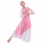 Child Asymmetric Hem Sleeveless Tunic (white dress not included)
