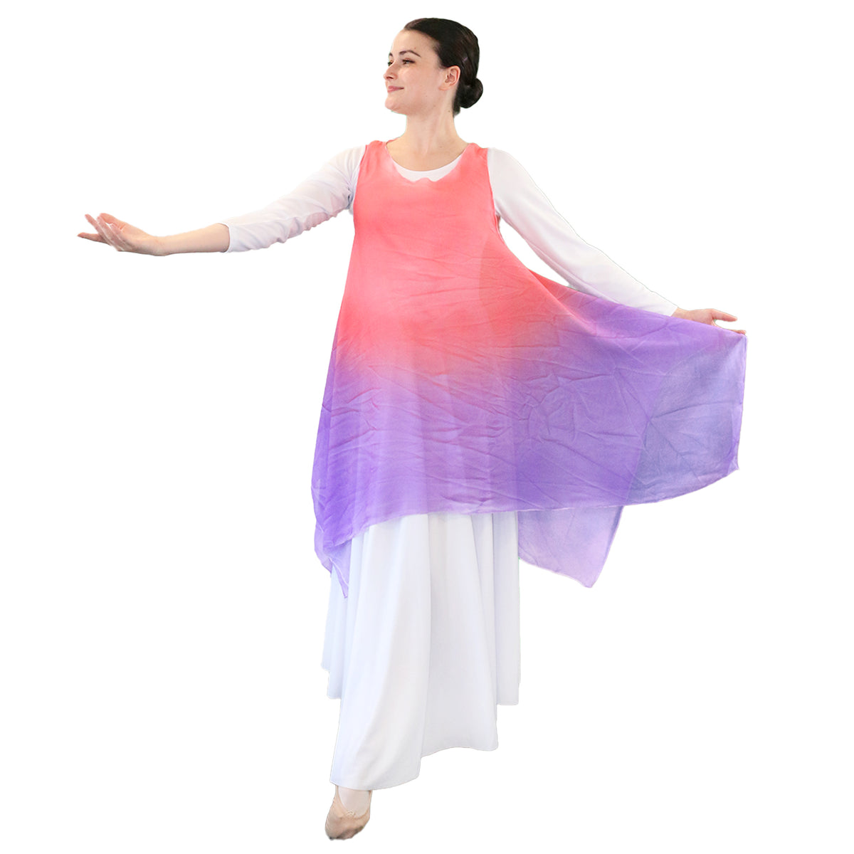 Watercolor Sleeveless Chiffon Overlay Tunic (dress not included)