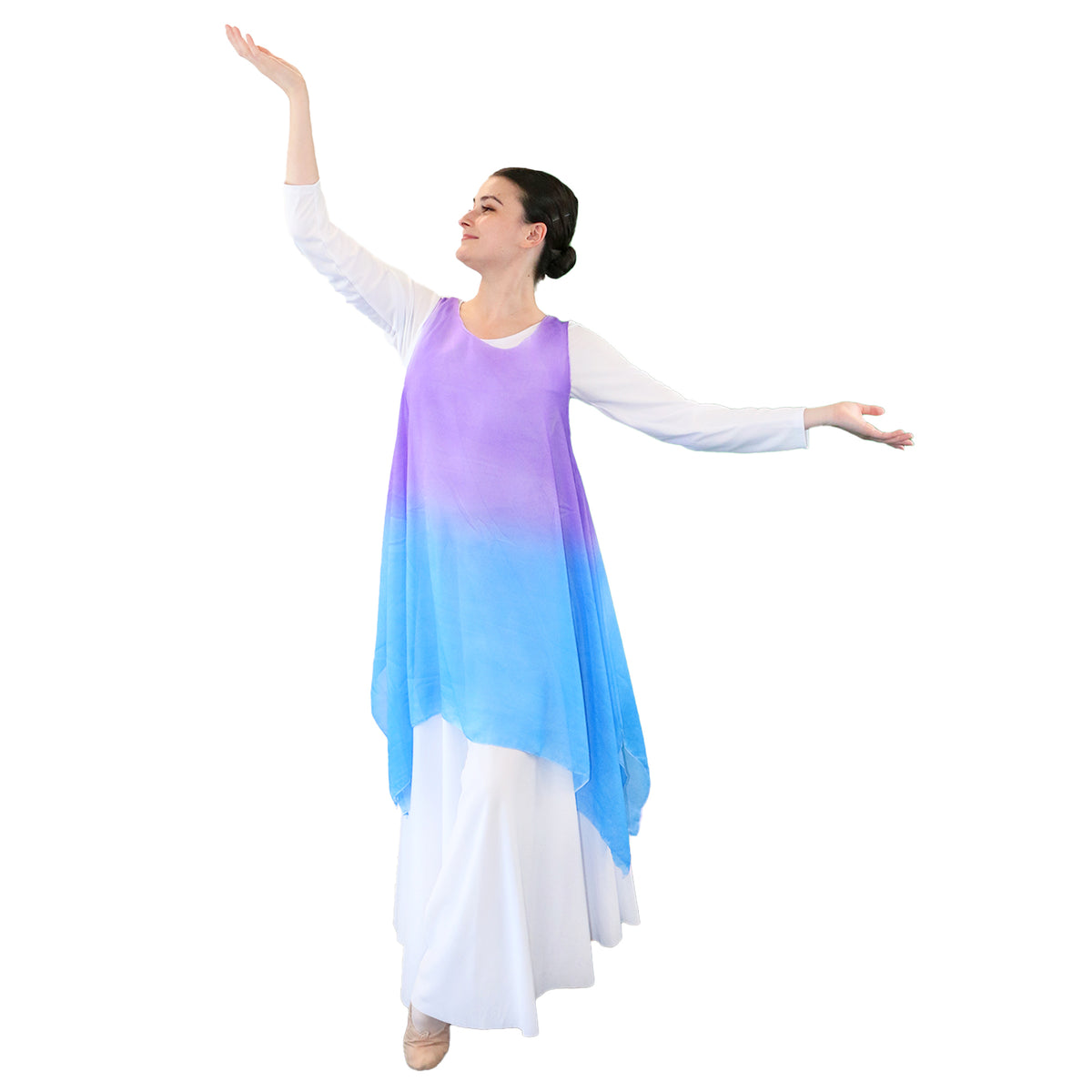 Watercolor Sleeveless Chiffon Overlay Tunic (dress not included)