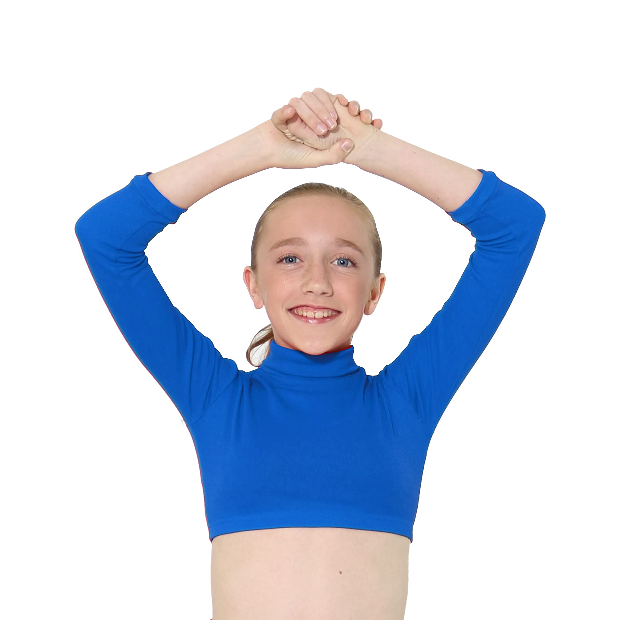 Child Turtleneck Long Sleeve Dance Crop Top