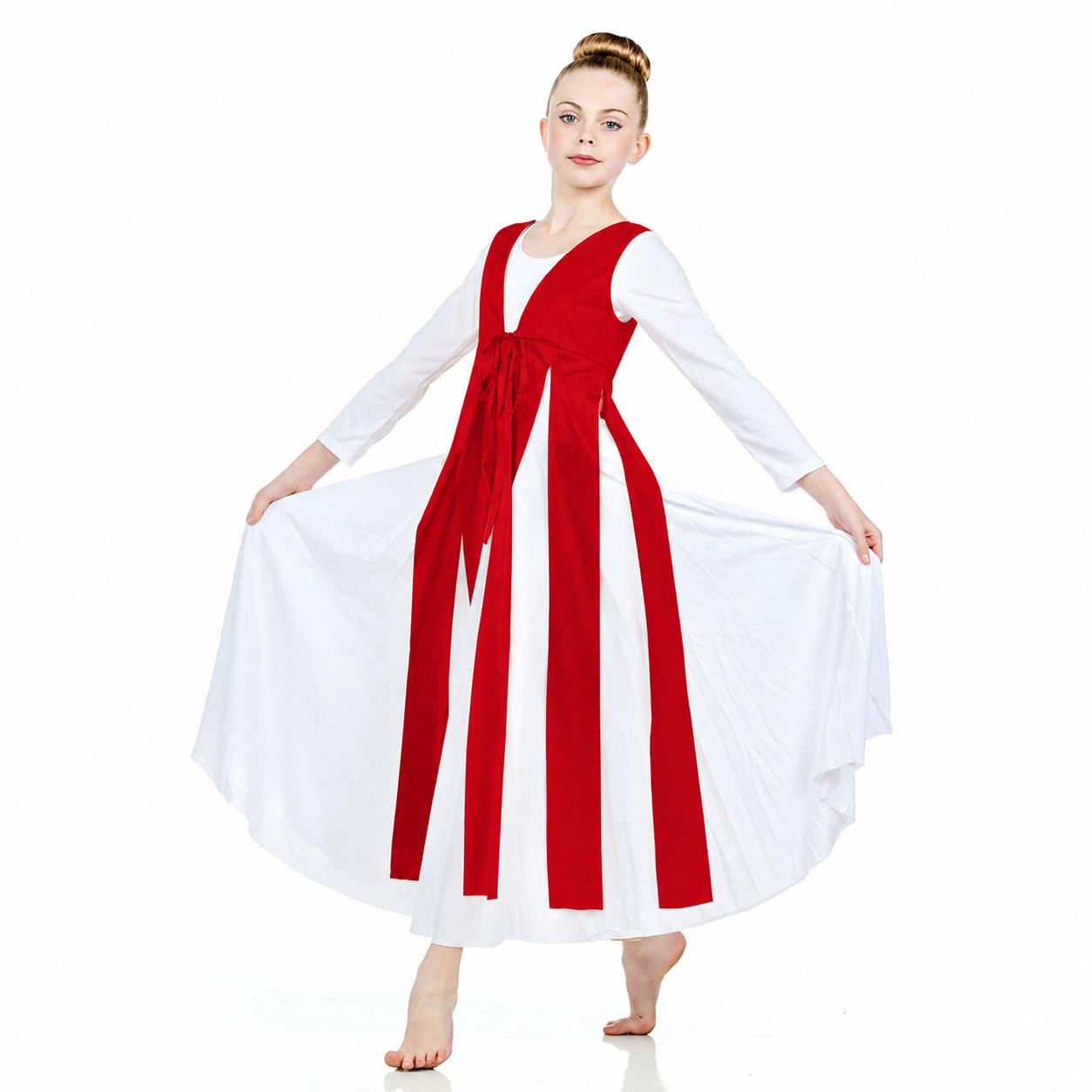 Child Front Tie Split Sleeveless Tunic (dress not included)