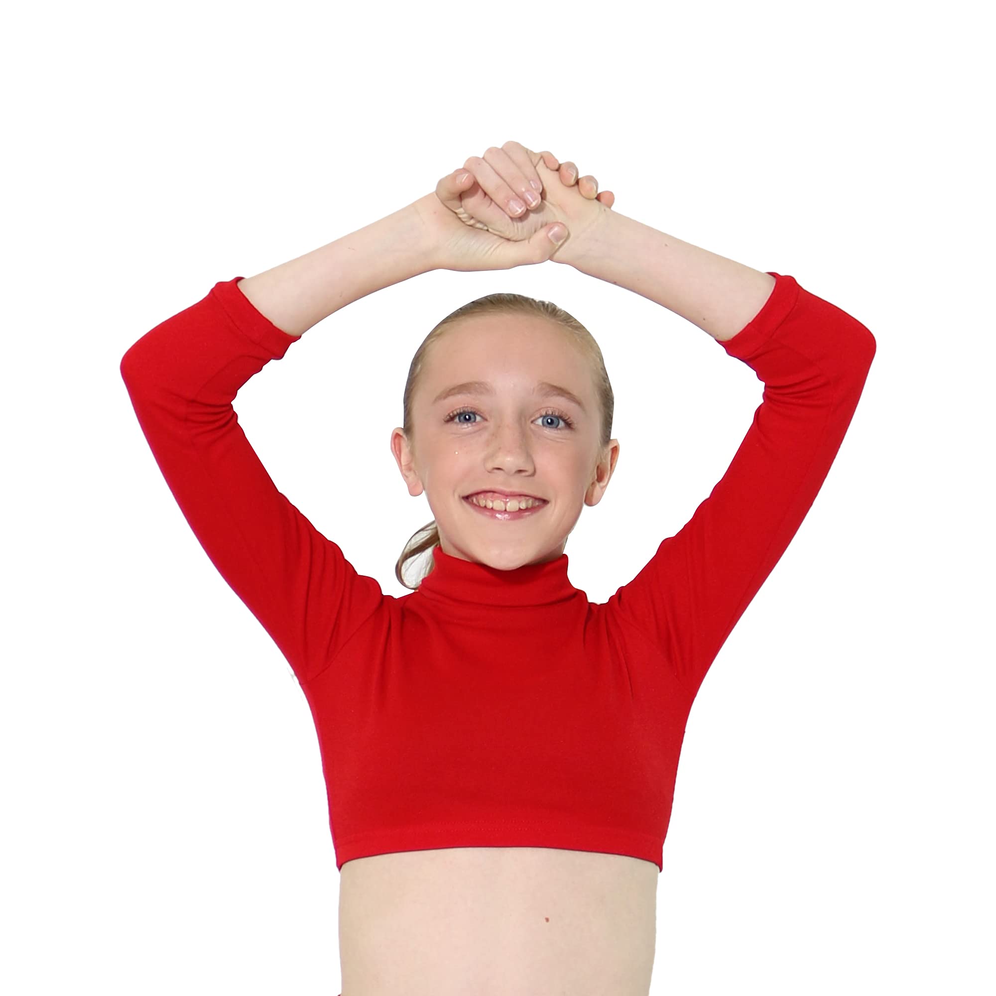 Child Turtleneck Long Sleeve Dance Crop Top