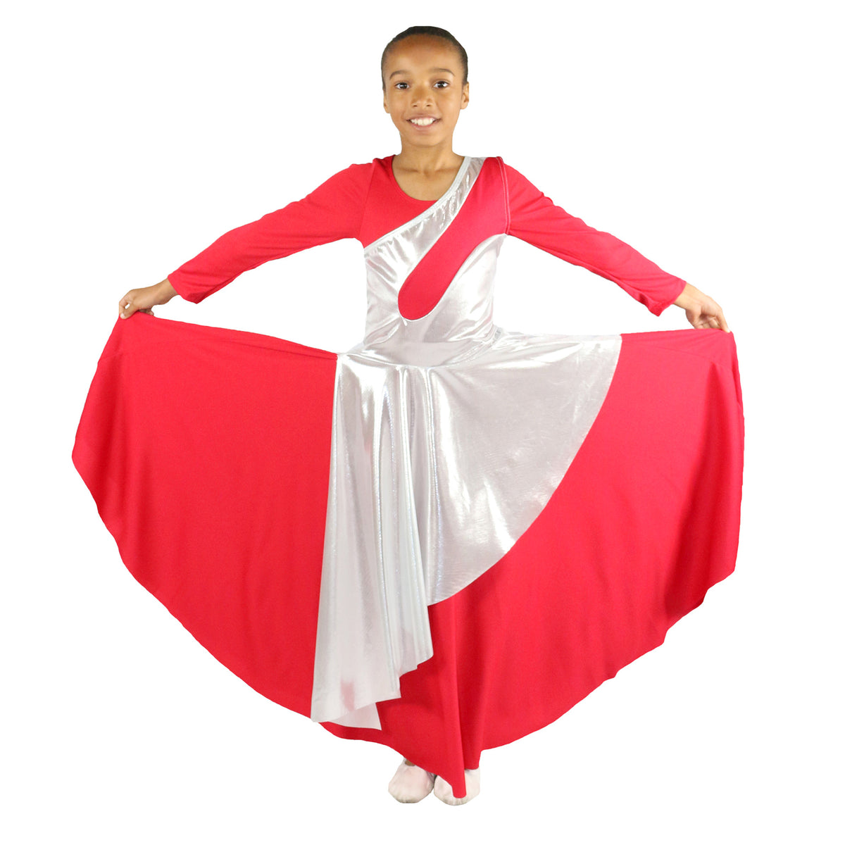 Child Metallic Asymmetrical Sleeveless Dance Tunic (dress not included)
