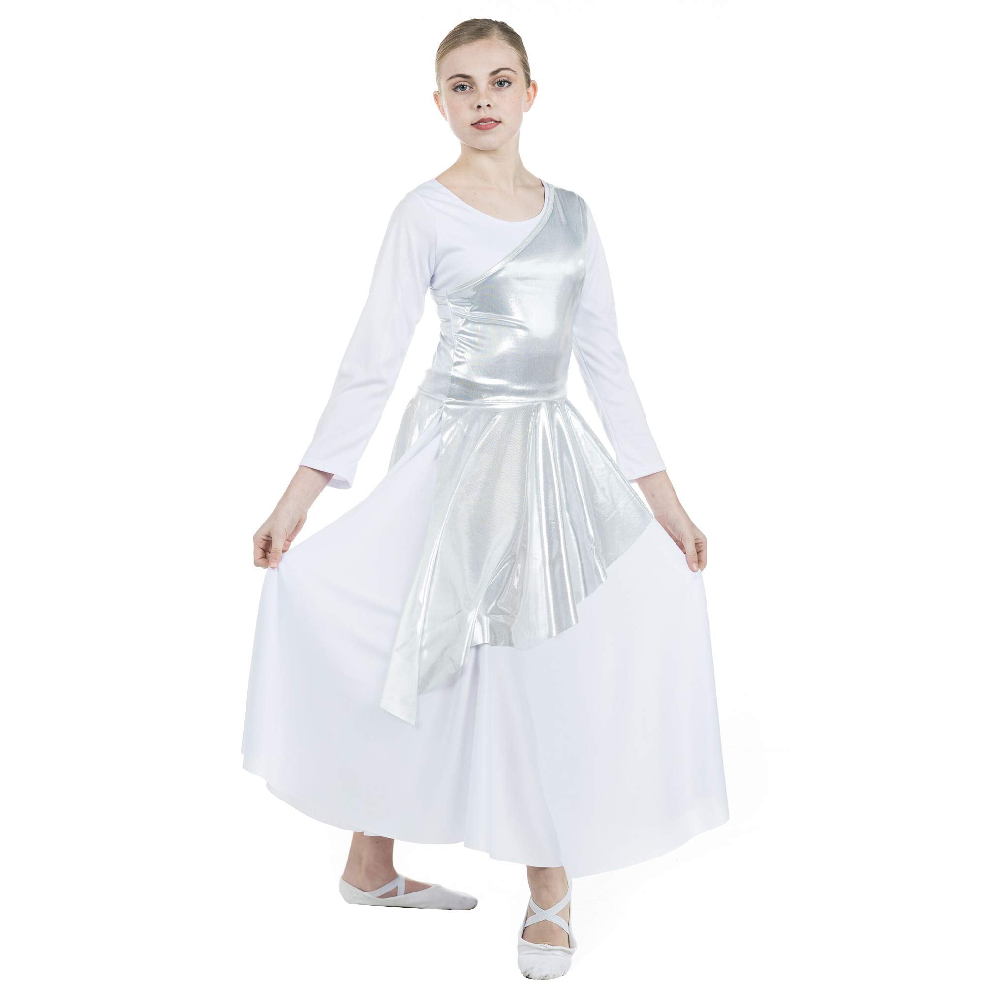 Child Diagonal Cut Flowy Dance Tunic (dress not included)