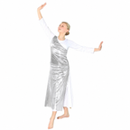 Child Diagonal Metallic Panel Dance Tunic (white dress not included)