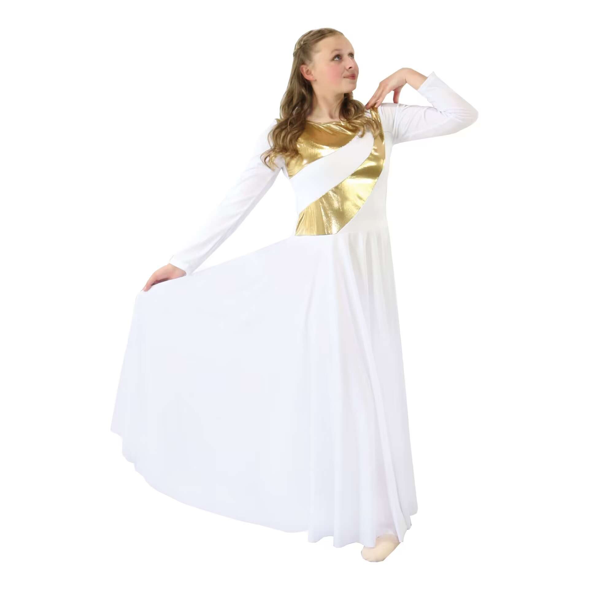 Child Two-Tone Spliced Flowy Dance Dress