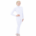 Danzcue Girls Long Sleeve Unitard Bodysuit – Turtle Neck Full Body Dance Jumpsuit